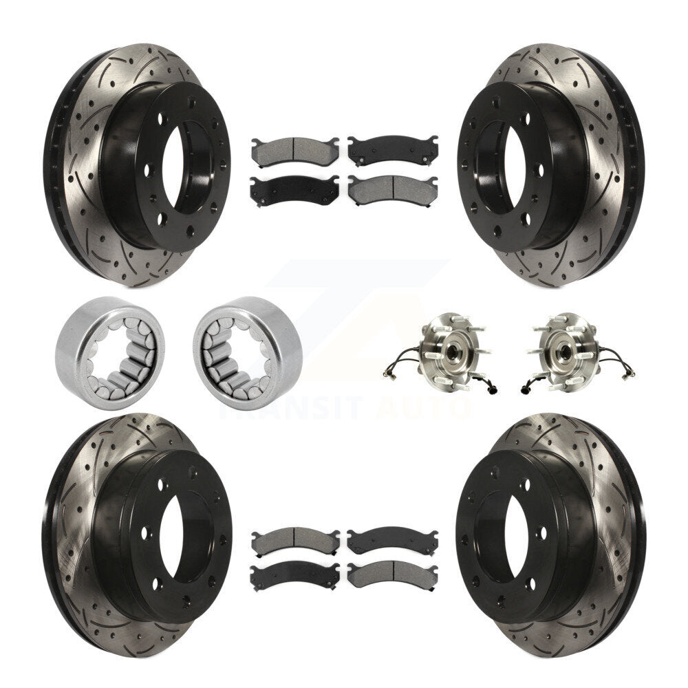 Hub Bearing Coat Brake Rotor Pad Shoe Front Rear Kit (10Pc) For GMC Chevrolet HD