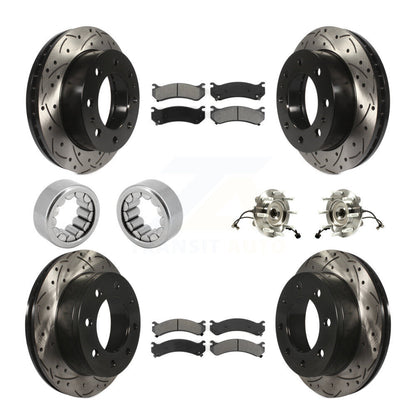 Hub Bearing Coat Brake Rotor Pad Shoe Front Rear Kit (10Pc) For GMC Chevrolet HD