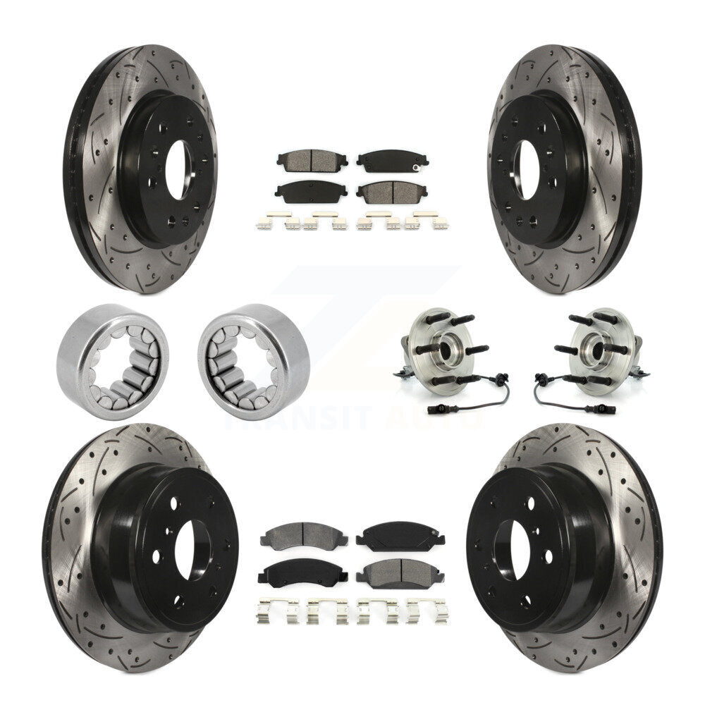 Hub Bearing Coated Brake Rotor Pad Shoe Front Rear Kit (10Pc) For Chevrolet 1500