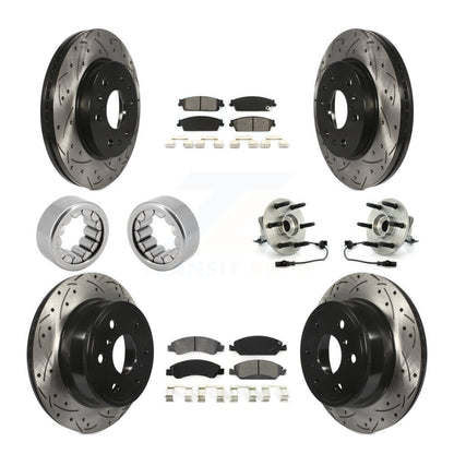 Hub Bearing Coated Brake Rotor Pad Shoe Front Rear Kit (10Pc) For Chevrolet 1500