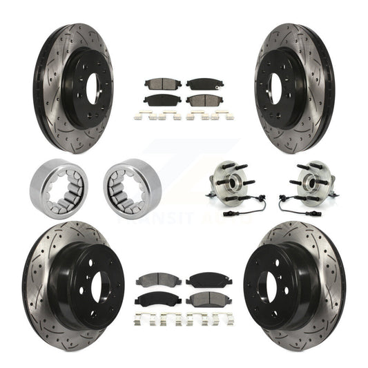 Hub Bearing Coated Brake Rotor Pad Shoe Front Rear Kit (10Pc) For Chevrolet 1500