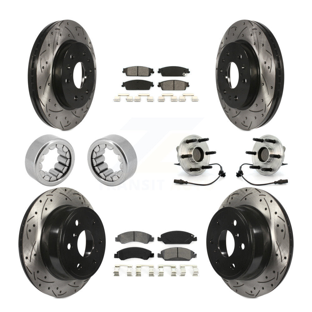 Hub Bearing Coated Brake Rotor Pad Shoe Front Rear Kit (10Pc) For Chevrolet 1500