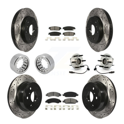 Hub Bearing Coated Brake Rotor Pad Shoe Front Rear Kit (10Pc) For Chevrolet 1500
