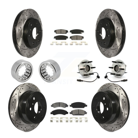 Hub Bearing Coated Brake Rotor Pad Shoe Front Rear Kit (10Pc) For Chevrolet 1500