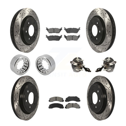 Hub Bearing Coated Brake Rotor And Pad Shoe Front Rear Kit (10Pc) For Ford F-150