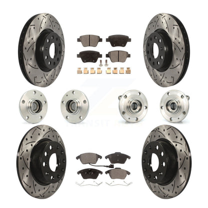 Hub Bearing Coat Brake Rotor Pad Front Rear Kit (10Pc) For Volkswagen Beetle GTI