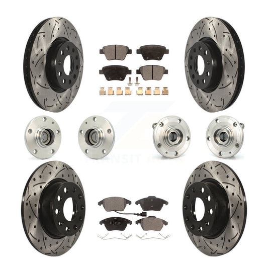 Hub Bearing Coat Brake Rotor Pad Front Rear Kit (10Pc) For Volkswagen Beetle GTI
