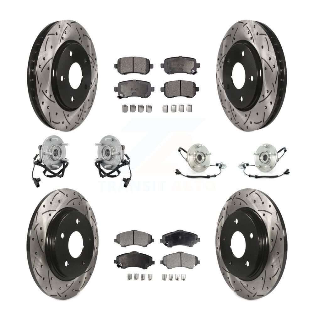 Bearing Coat Brake Rotor Pads Front Rear Kit (10Pc) For Dodge Grand Caravan Town