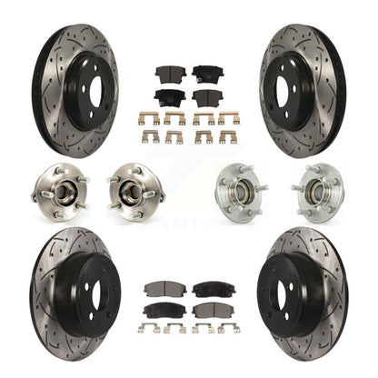 Hub Bearing Coated Brake Rotor Pads Front Rear Kit (10Pc) For Dodge Chrysler 300