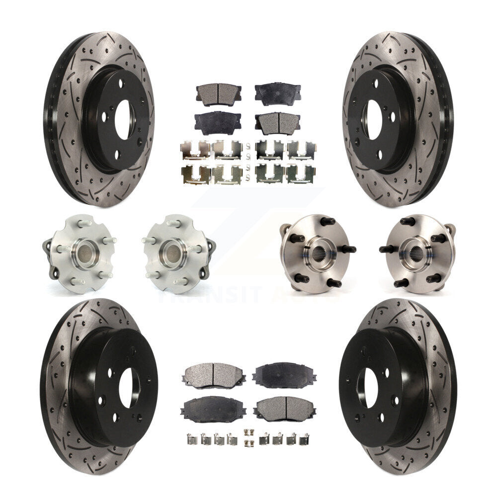 Hub Bearing Coated Brake Rotor & Pad Front Rear Kit (10Pc) For Toyota RAV4 Lexus