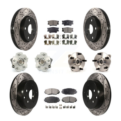 Hub Bearing Coated Brake Rotor & Pad Front Rear Kit (10Pc) For Toyota RAV4 Lexus