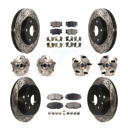 Hub Bearing Coated Disc Brake Rotor & Pads Front Rear Kit (10Pc) For Toyota RAV4