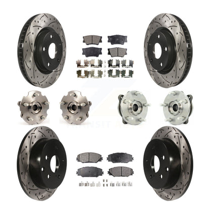 Hub Bearing Coated Disc Brake Rotor & Pads Front Rear Kit (10Pc) For Toyota RAV4