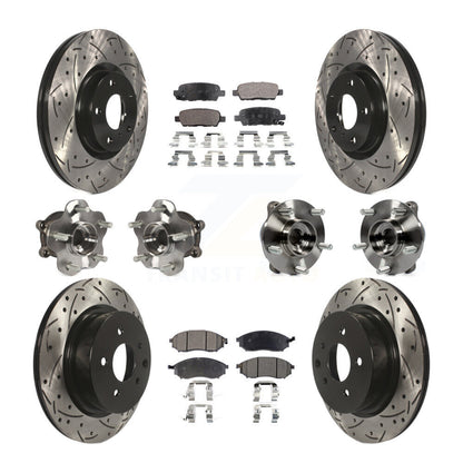 Hub Bearing Coat Brake Rotor Pad Front Rear Kit (10Pc) For INFINITI G37 EX35 G25