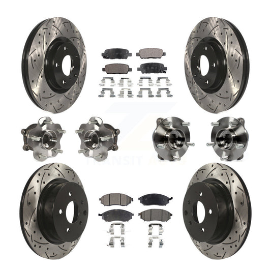 Hub Bearing Coat Brake Rotor Pad Front Rear Kit (10Pc) For INFINITI G37 EX35 G25
