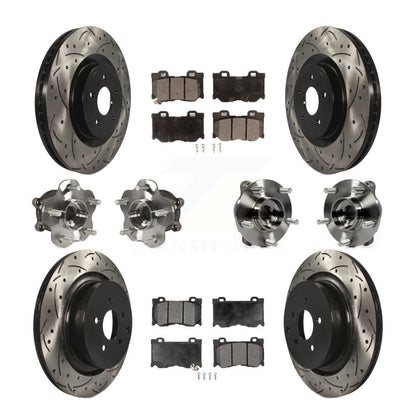 Hub Bearing Coated Disc Brake Rotor Pads Front Rear Kit (10Pc) For INFINITI FX50