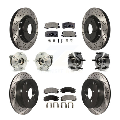 Hub Bearing Coated Brake Rotor & Pad Front Rear Kit (10Pc) For Mitsubishi Lancer