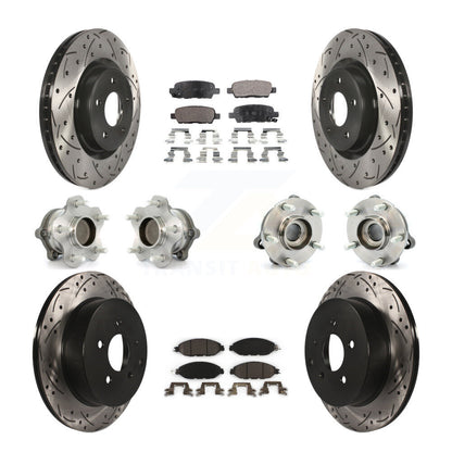 Hub Bearing Coat Brake Rotor Pad Front Rear Kit (10Pc) For Nissan Pathfinder FWD