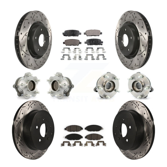 Hub Bearing Coat Brake Rotor Pad Front Rear Kit (10Pc) For Nissan Pathfinder FWD