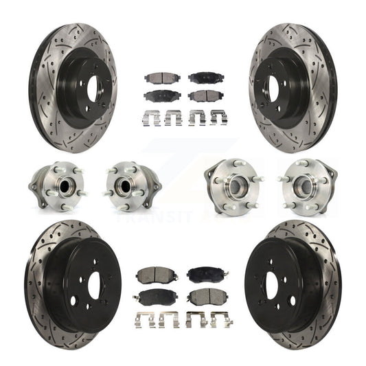 Hub Bearing Coat Brake Rotor Pad Front Rear Kit (10Pc) For Subaru Impreza Legacy