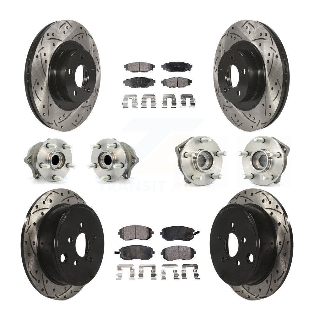 Hub Bearing Coat Brake Rotor Pad Front Rear Kit (10Pc) For Subaru Outback Legacy