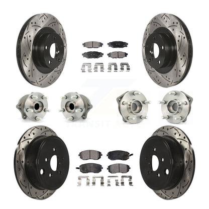 Hub Bearing Coat Brake Rotor Pad Front Rear Kit (10Pc) For Subaru Outback Legacy