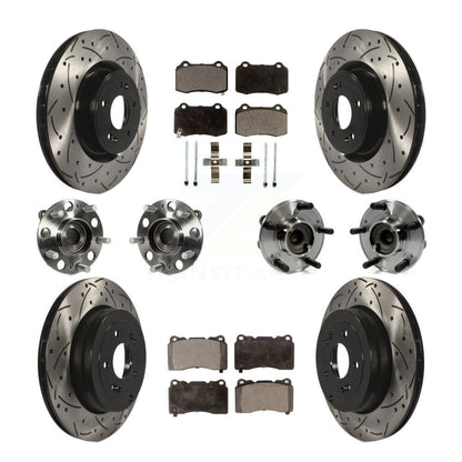 Hub Bearing Coat Brake Rotor Pad Front Rear Kit (10Pc) For Hyundai Genesis Coupe
