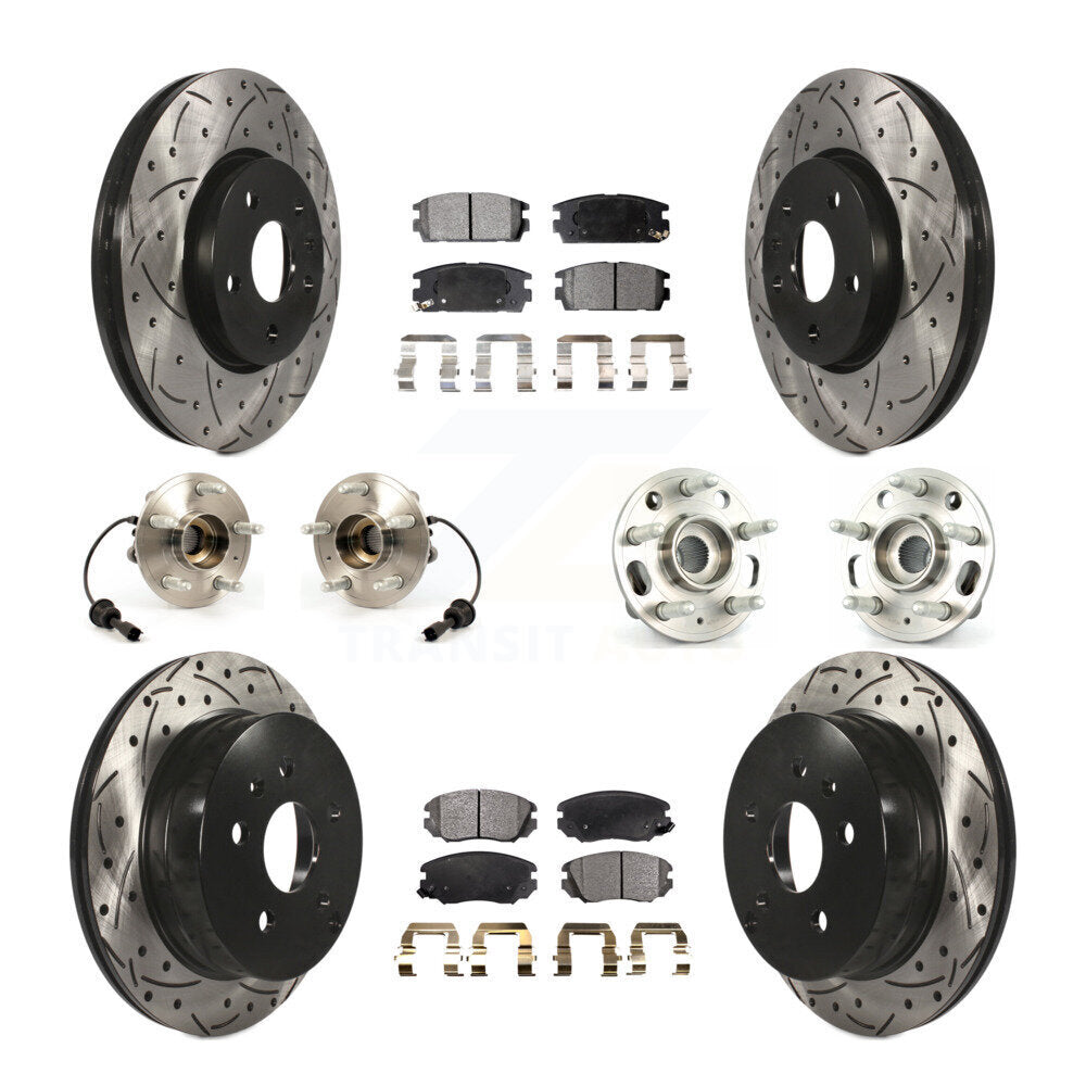 Hub Bearing Coat Brake Rotor Pad Front Rear Kit (10Pc) For Chevrolet Equinox GMC