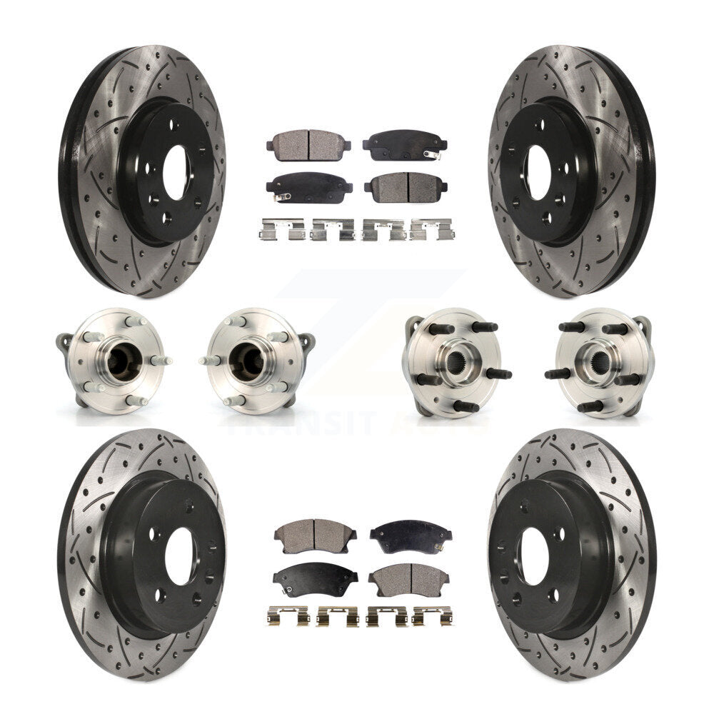 Hub Bearing Coat Brake Rotor Pad Front Rear Kit (10Pc) For 11-12 Chevrolet Cruze