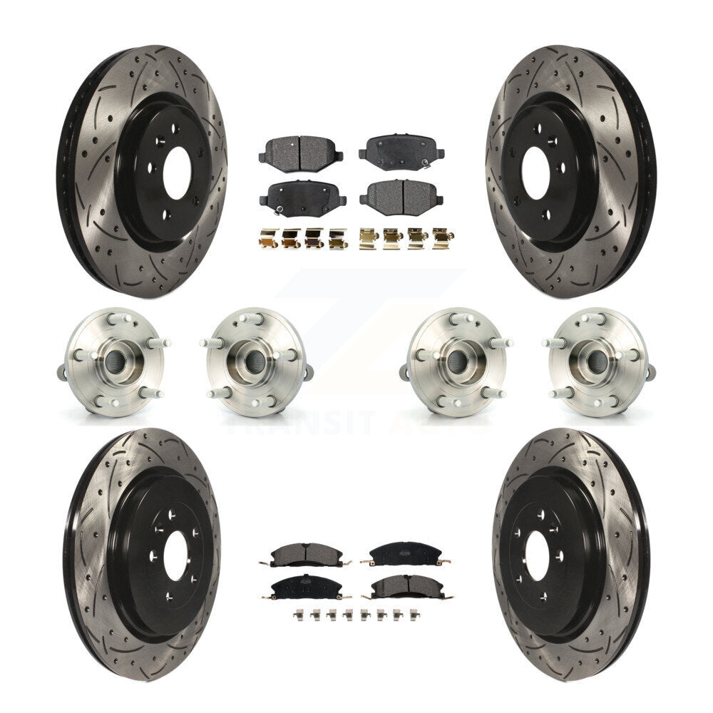 Hub Bearing Coated Brake Rotor Pad Front Rear Kit (10Pc) For Ford Explorer Sport