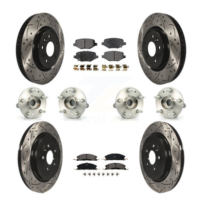 Hub Bearing Coated Brake Rotor Pad Front Rear Kit (10Pc) For Ford Explorer Sport