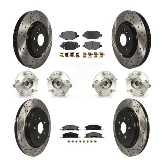 Hub Bearing Coated Brake Rotor Pad Front Rear Kit (10Pc) For Ford Explorer Sport