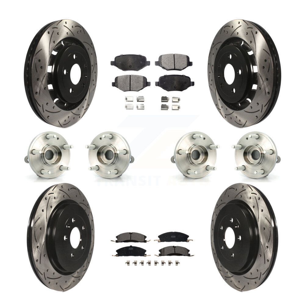 Hub Bearing Coat Brake Rotor Pads Front Rear Kit (10Pc) For Ford Explorer Police