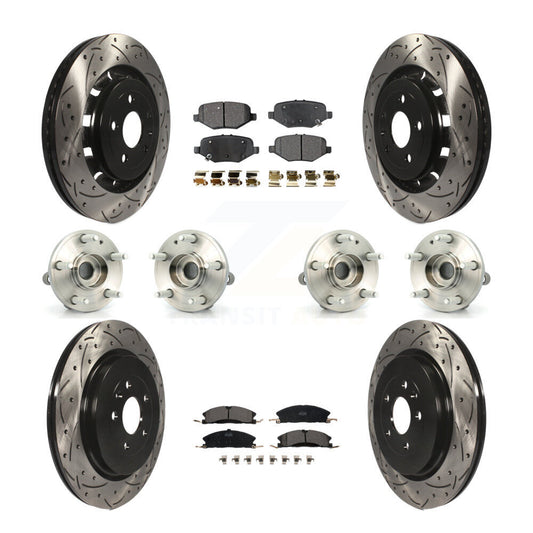 Hub Bearing Coated Disc Brake Rotor Pads Front Rear Kit (10Pc) For Ford Explorer