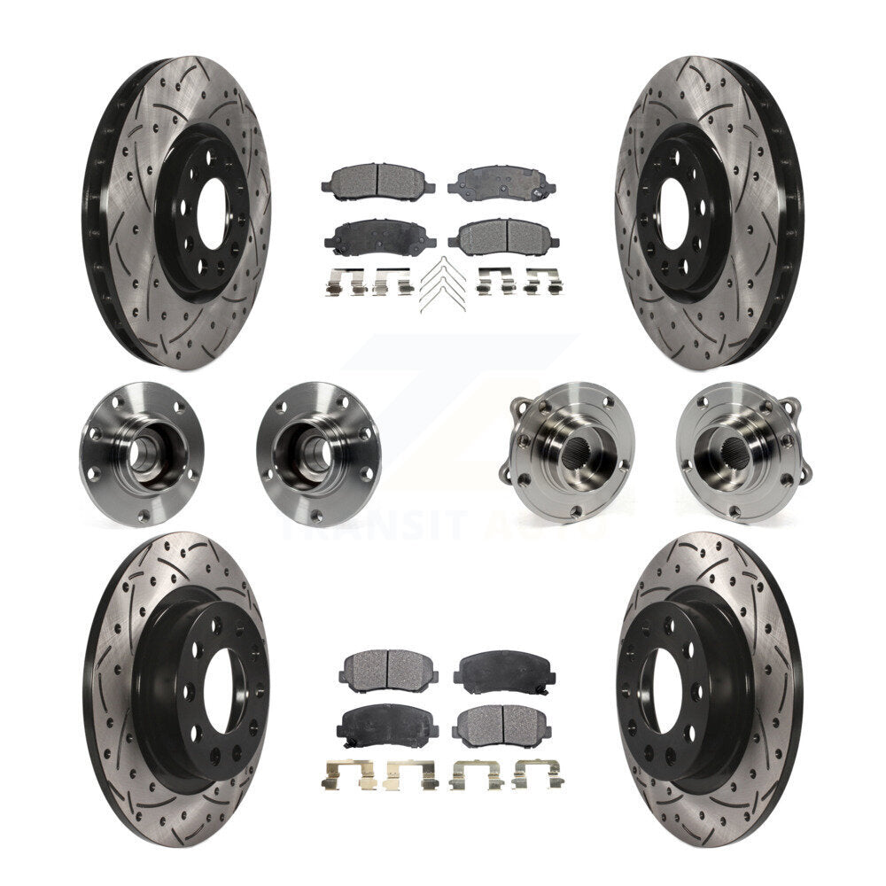 Hub Bearing Coat Brake Rotor Pads Front Rear Kit (10Pc) For 2013-2016 Dodge Dart
