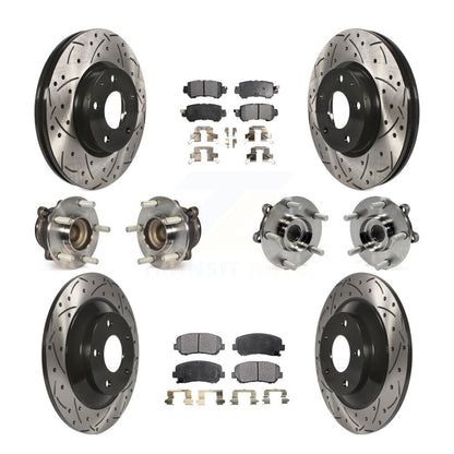 Hub Bearing Coat Brake Rotor Pads Front Rear Kit (10Pc) For 13-15 Mazda CX-5 FWD