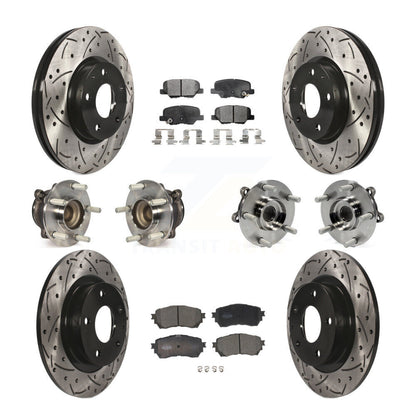 Hub Bearings Coated Disc Brake Rotors And Pads Front Rear Kit (10Pc) For Mazda 6