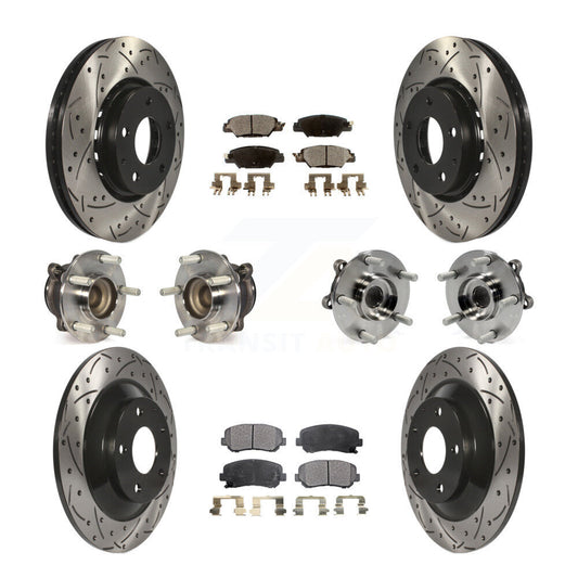 Hub Bearing Coated Disc Brake Rotor And Pad Front Rear Kit (10Pc) For Mazda CX-5
