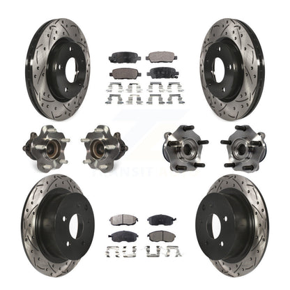 Hub Bearing Coated Disc Brake Rotor Pads Front Rear Kit (10Pc) For Nissan Sentra