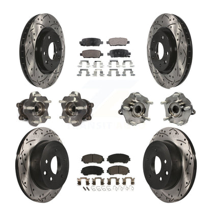 Hub Bearing Coated Brake Rotor Pads Front Rear Kit (10Pc) For Nissan Rogue Sport