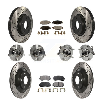 Hub Bearing Coated Disc Brake Rotor And Pad Front Rear Kit (10Pc) For Mazda CX-5