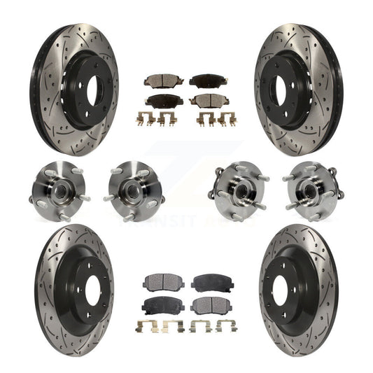 Hub Bearing Coated Disc Brake Rotor And Pad Front Rear Kit (10Pc) For Mazda CX-5