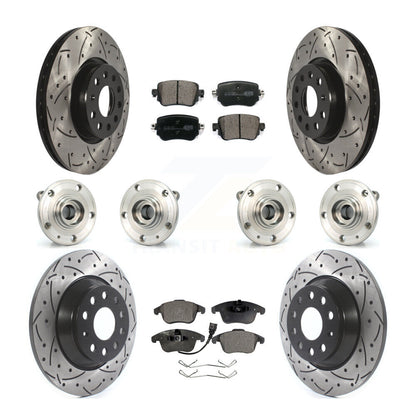 Hub Bearing Coated Brake Rotor And Pad Front Rear Kit (10Pc) For Audi Q3 Quattro