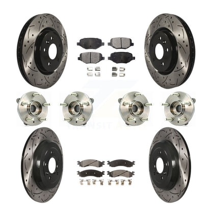 Hub Bearing Coat Brake Rotor Pad Front Rear Kit (10Pc) For 10-12 Ford Taurus SHO