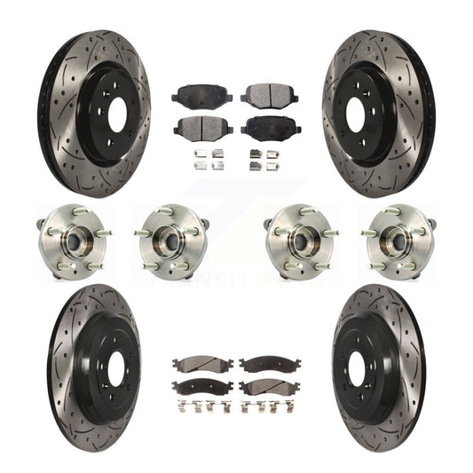 Hub Bearing Coat Brake Rotor Pad Front Rear Kit (10Pc) For 10-12 Ford Taurus SHO