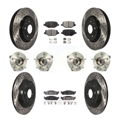 Hub Bearing Coat Brake Rotor Pads Front Rear Kit (10Pc) For Ford Flex Taurus MKT