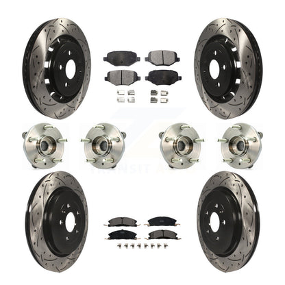 Hub Bearing Coat Brake Rotor Pad Front Rear Kit (10Pc) For Ford Flex Lincoln MKT
