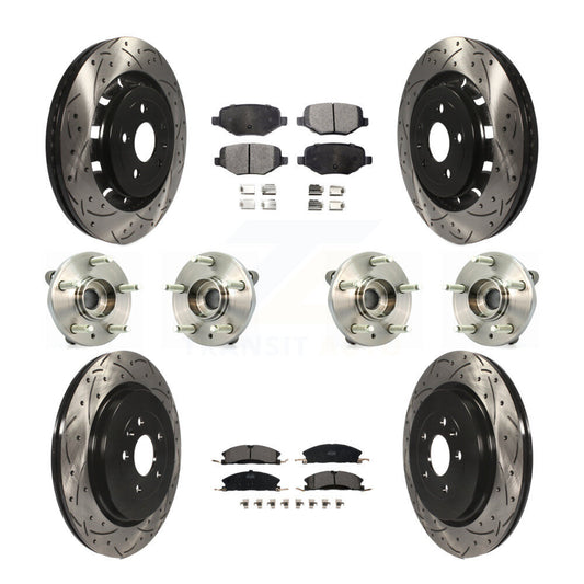 Hub Bearing Coat Brake Rotor Pad Front Rear Kit (10Pc) For Ford Flex Lincoln MKT