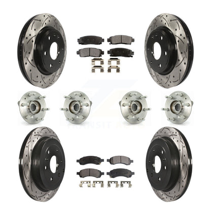 Hub Bearing Coated Brake Rotor & Pads Front Rear Kit (10Pc) For GMC Acadia Buick