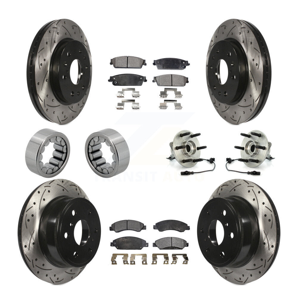 Hub Bearing Coat Brake Rotor Pad Shoe Front Rear Kit (10Pc) For Chevrolet GMC XL
